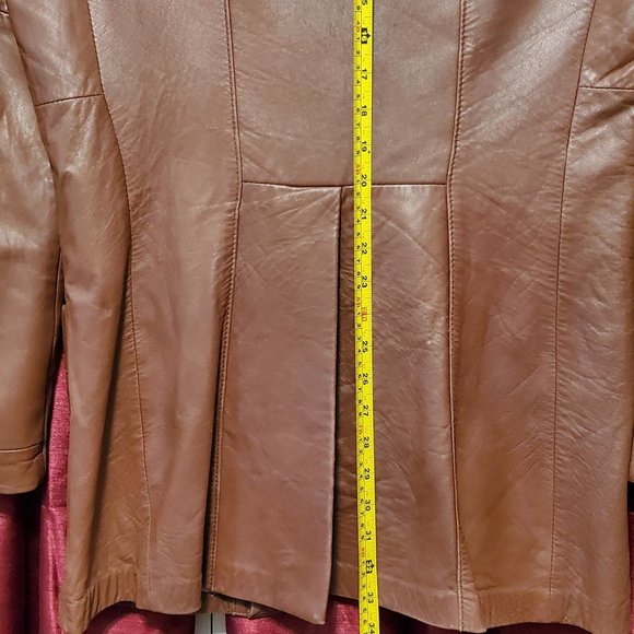 Men's 40 L Brown Leather Jacket - Picture 7 of 14